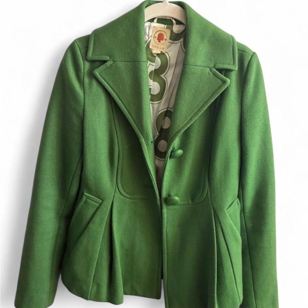 Vintage Tulle Vibrant Green Women's Blazer